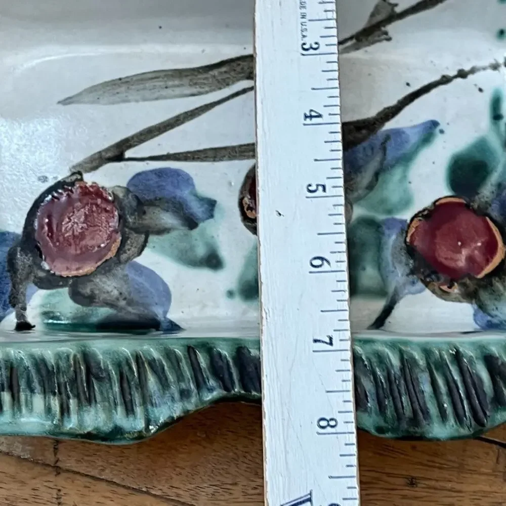 Vintage Italian Hand Painted Art Pottery Casserole Bread Basket Oven Safe